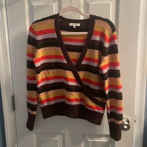 Madewell Wrap-Front Pullover Sweater in Stripe